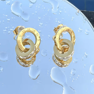 Roman Stone Circle Earrings