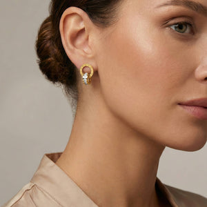 Roman Stone Circle Earrings