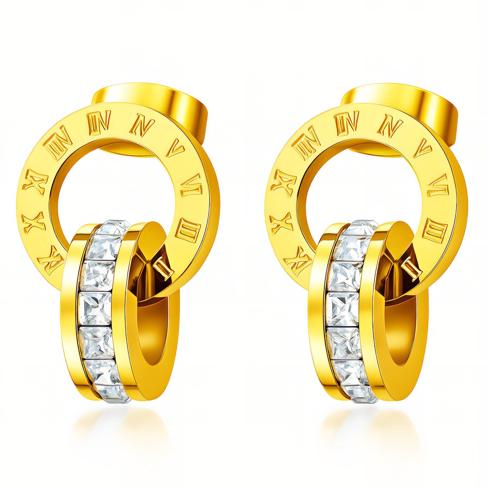 Roman Stone Circle Earrings