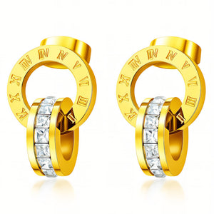 Roman Stone Circle Earrings