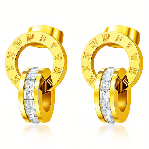 Roman Stone Circle Earrings