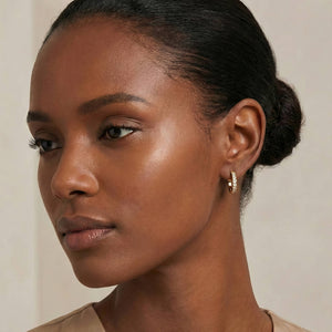 Stone Hoop Earrings