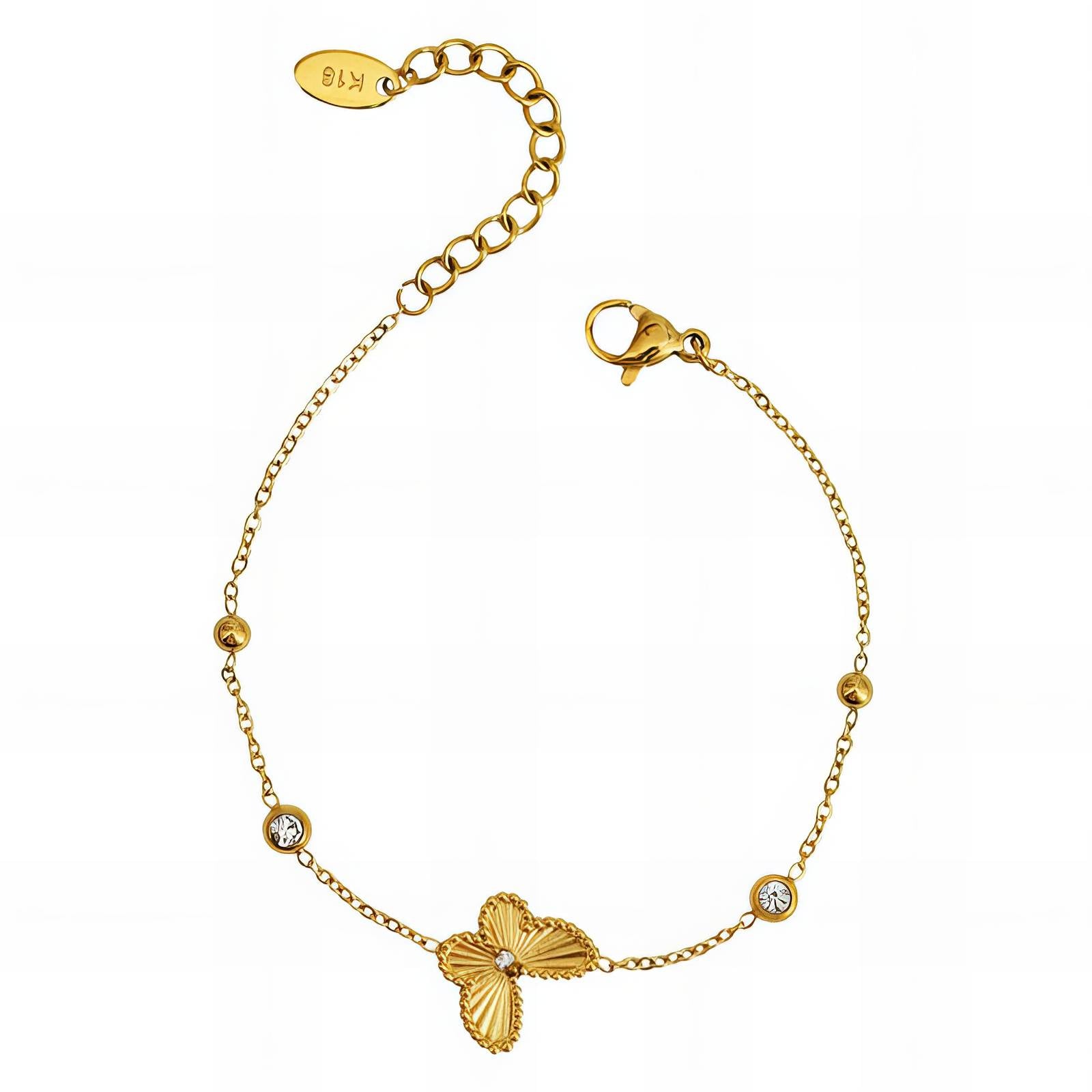 Golden  Butterfly Stone Necklace
