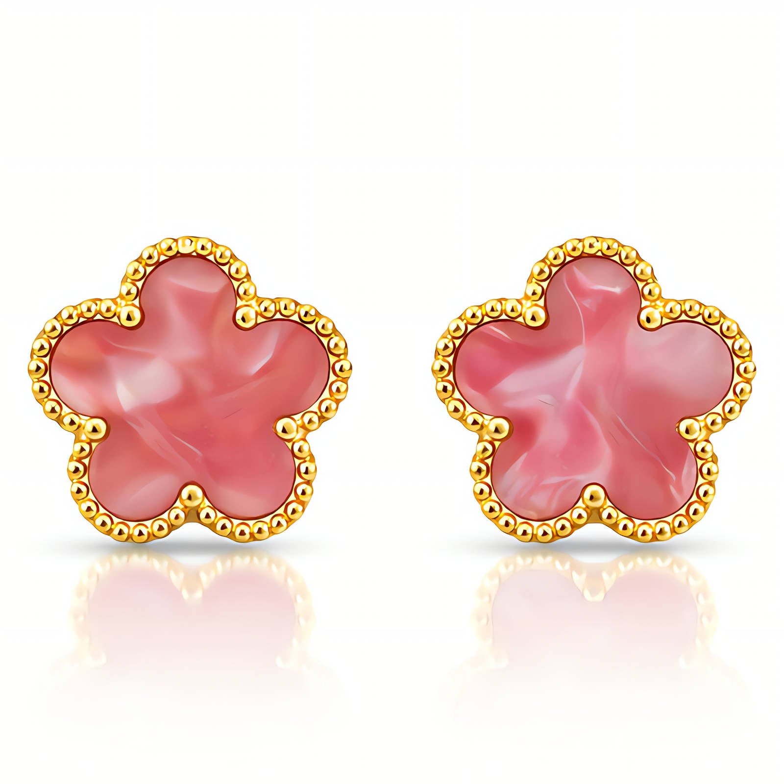 Golden Flower Stud Earrings