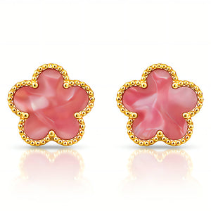 Golden Flower Stud Earrings